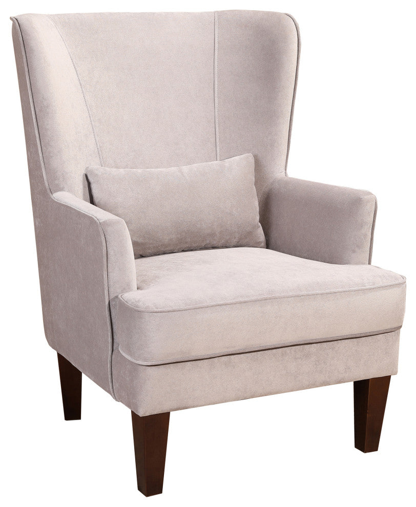 Contemporary Prince Arm Chair Grey Velvet - Grey
