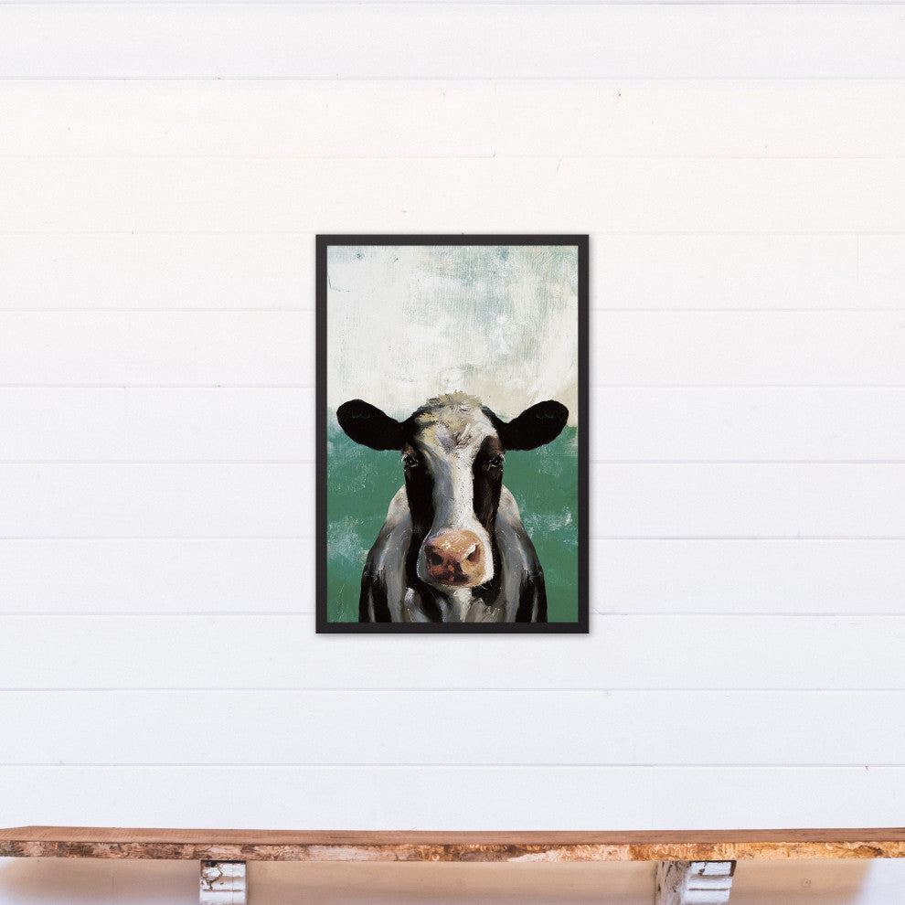 Cow Green Field 20x30 Black Framed Canvas
