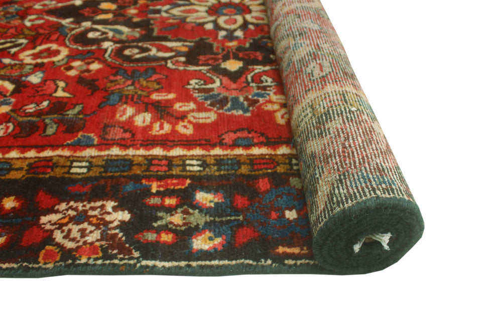 Fine Vintage Distressed Anabelle Red/Charcoal Runner, 4'5x9'4
