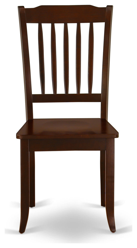 Oxda5-Mah-W 5Pc Square 36 Inch Table And 4 Vertical Slatted Chairs