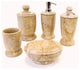 Sahara Beige Marble 5-Piece Bathroom Accessory Set of Atlantic Collection