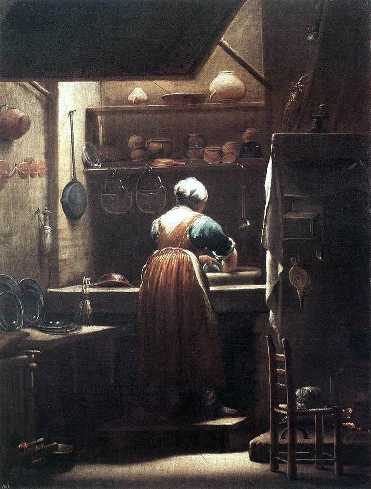 Giuseppe Maria Crespi The Scullery Maid, 21"x28" Wall Decal