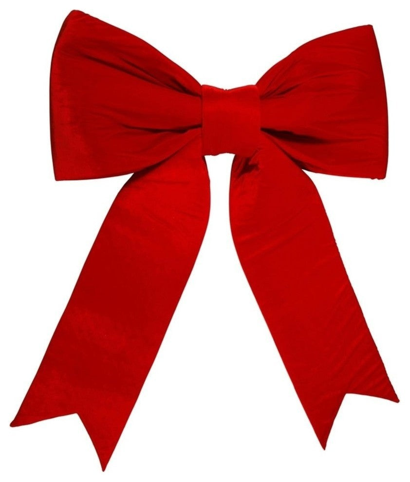 Commercial 2-Loop Red Velveteen Christmas Bow Decoration, 43"x64"