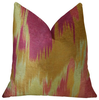 Plutus Olavanna Ikat Handmade Throw Pillow, (12" x 20")