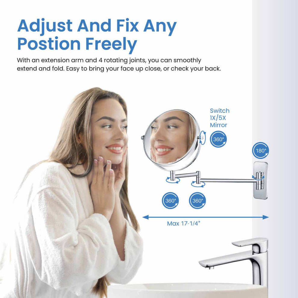 Circular Magnifying Makeup/shaving Mirror, Chrome