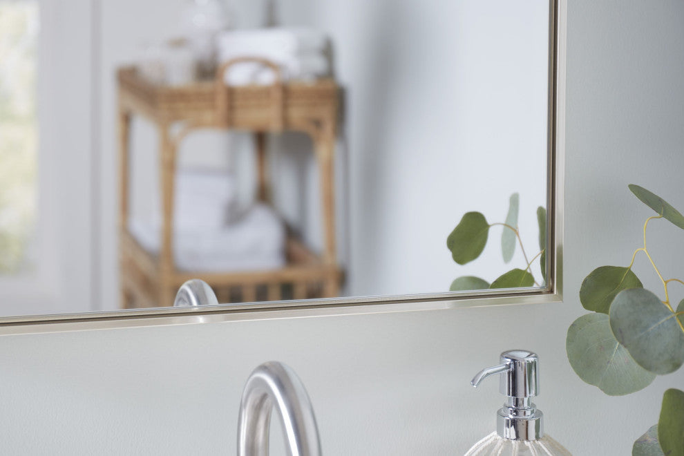 30" Warm Silver Floating Mirror