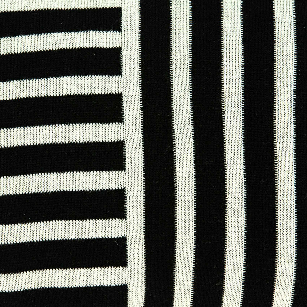 HomeRoots Elegant Black and White Lumbar Accent Pillow Cover