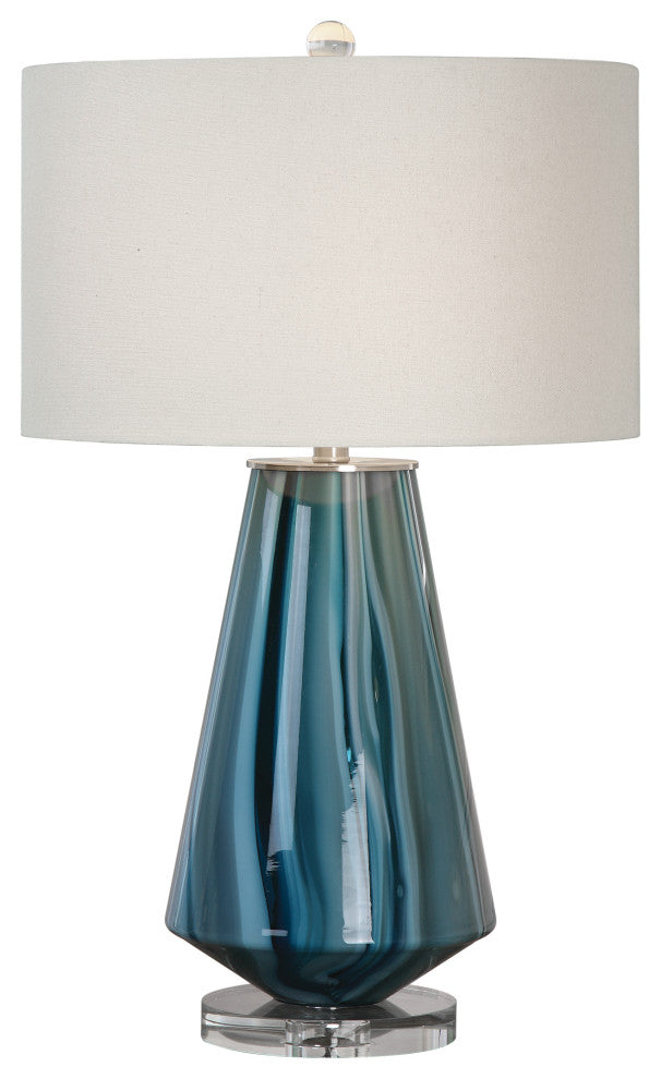 Uttermost Pescara Glass Lamp, Teal-Gray