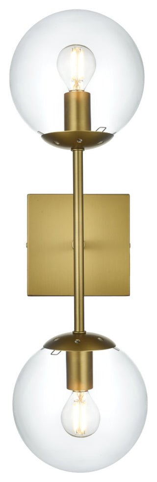 Home Living 6" Wall Sconce Clear Shade, Satin Gold