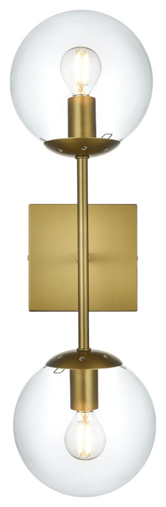 Home Living 6" Wall Sconce Clear Shade, Satin Gold