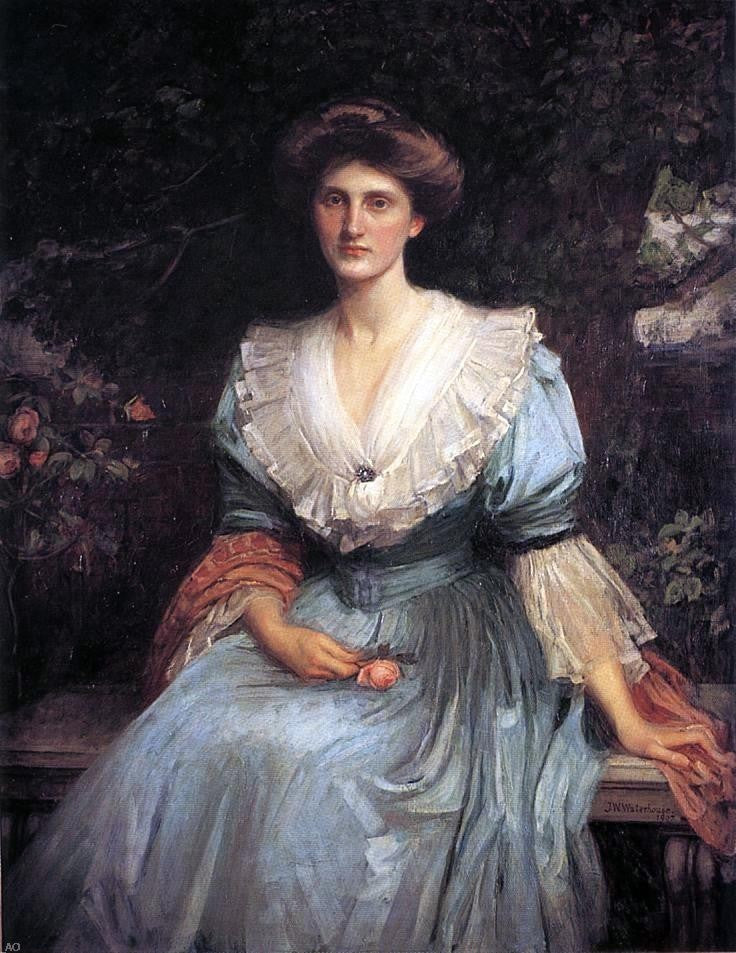 John William Waterhouse Lady Violet Henderson, 21"x28" Wall Decal