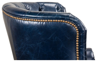 Georgian Barrel Back Wingchair - Chateau Blue