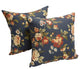 17" Jacquard Throw Pillows With Inserts, Set of 2, Royal Bloom