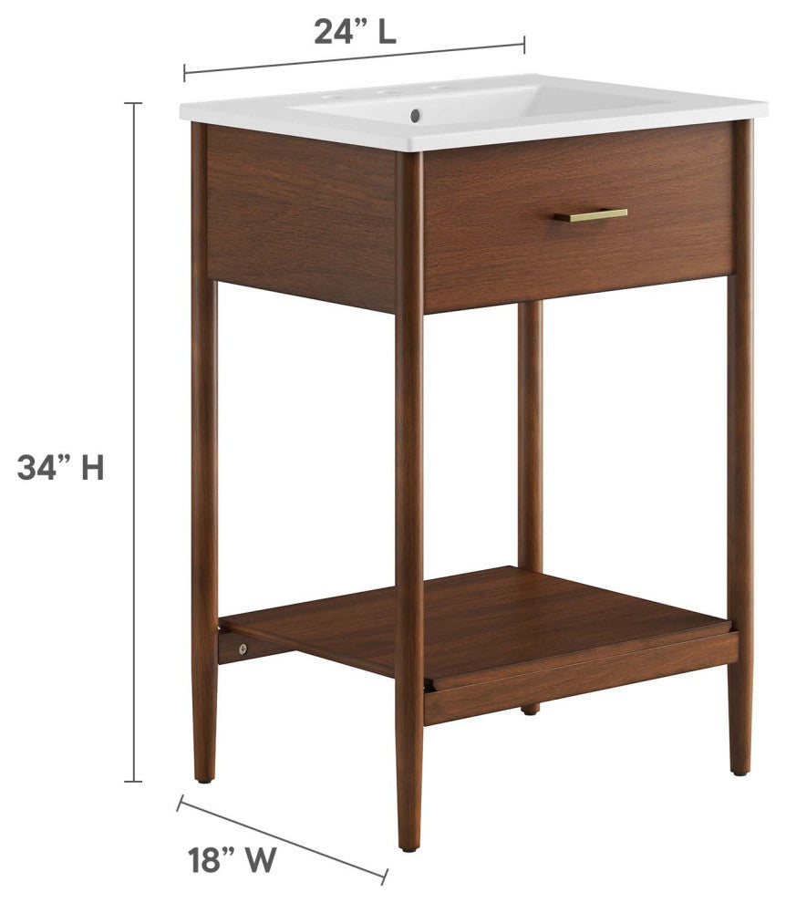 Zaire 24" Bathroom Vanity - Walnut White