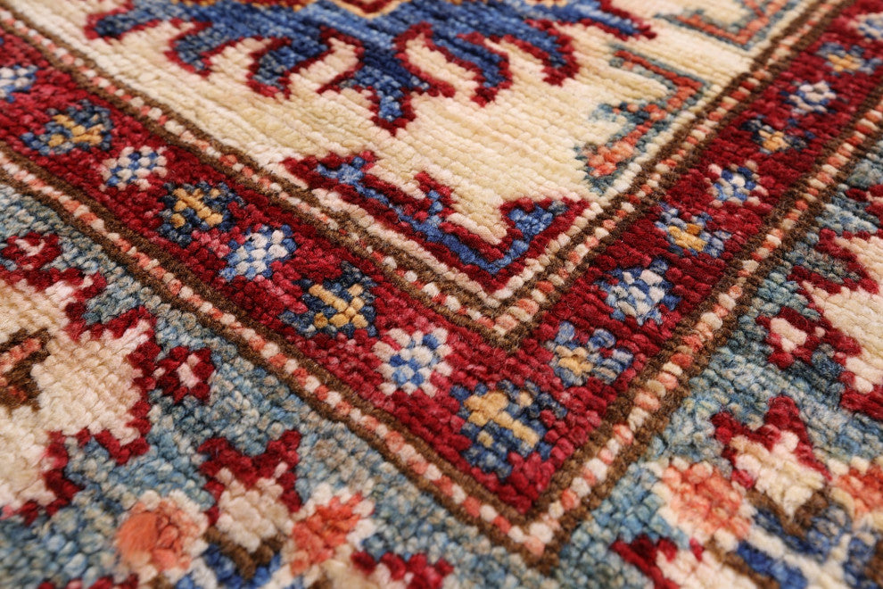 Geometric Super Kazak Hand Knotted Rug 1' 11" X 3' 1" Q10287