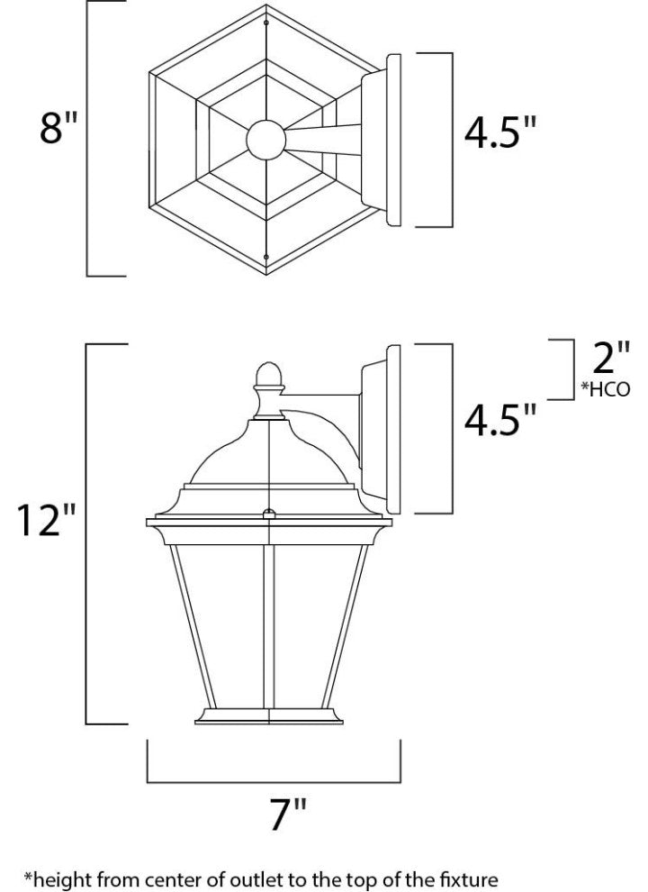 Maxim Builder Cast 1-Light Outdoor Wall Lantern Black - 1024BK