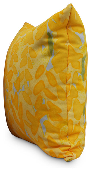 Flower Bell Decorative Floral Throw Pillow, Yellow, 18"