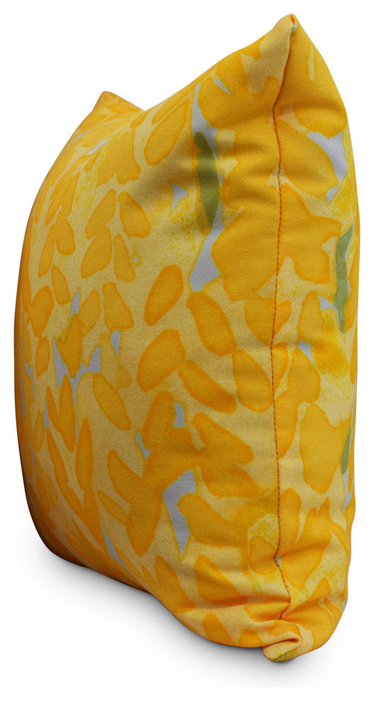 Flower Bell Decorative Floral Throw Pillow, Yellow, 18"