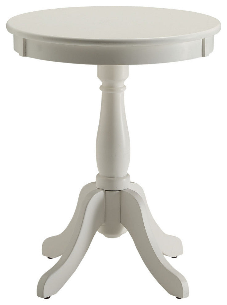 HomeRoots White Solid Wooden Spindle Accent Side Table