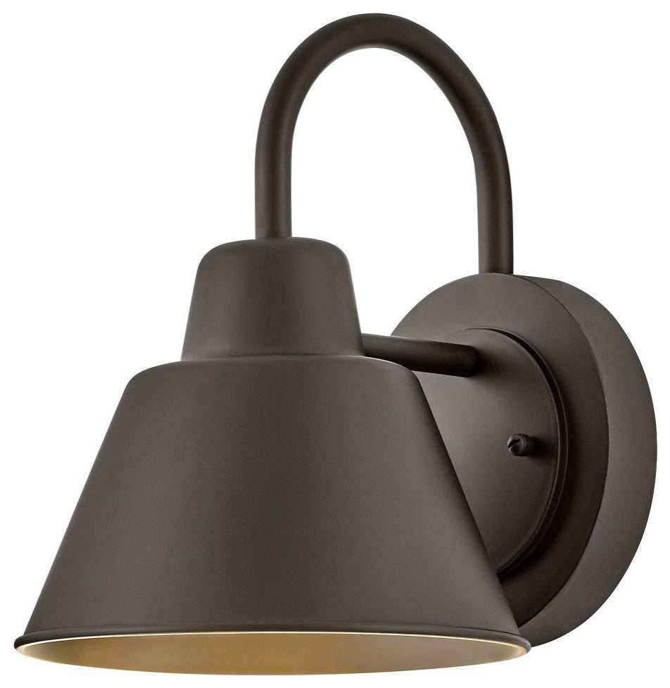 Lark Wes 10.5" Small Outdoor Gooseneck Barn Light, Oil Rubbed Bronze