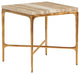 Menlo Park Metal End Table With Stone Top