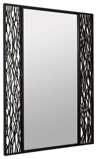 Estela 30x40 Rectangular Wall Mirror - Matte Black/French Gold