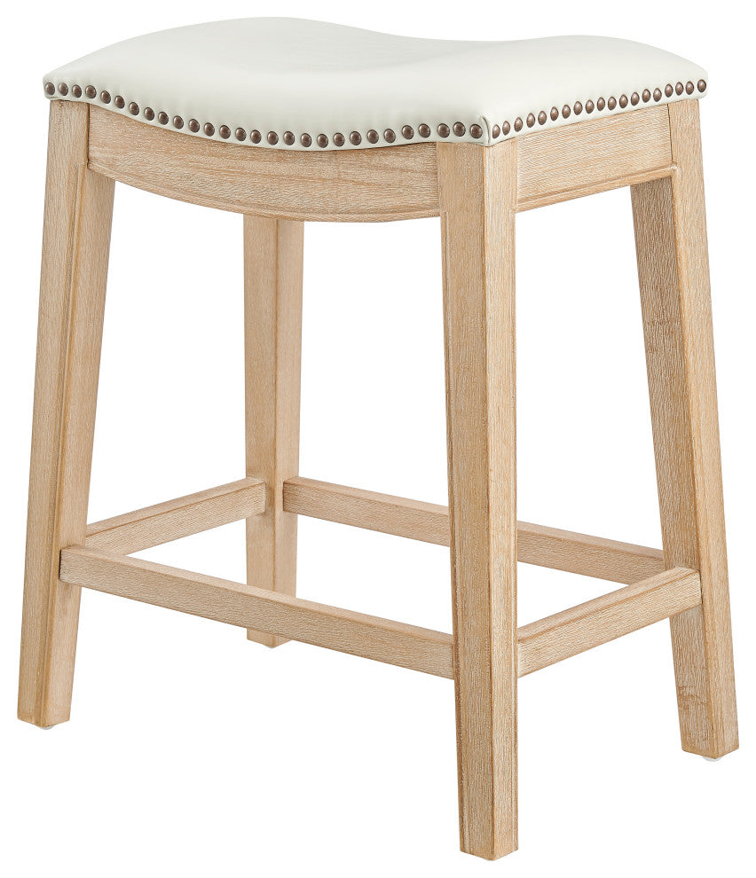 Elmo KD Counter Stool, Borneo Bone, Faux Leather