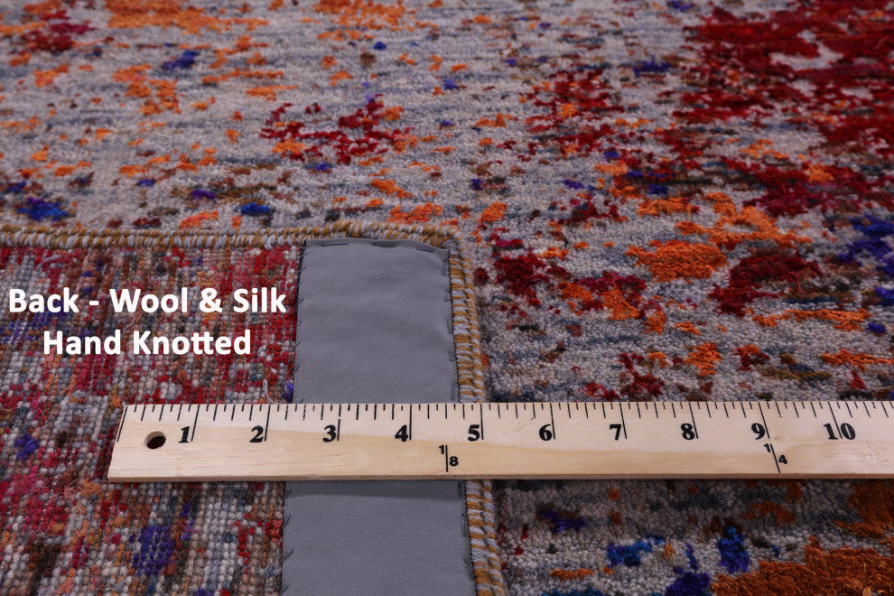 8' 10" X 12' 3" Wool & Silk Handmade Modern Rug - Q15813