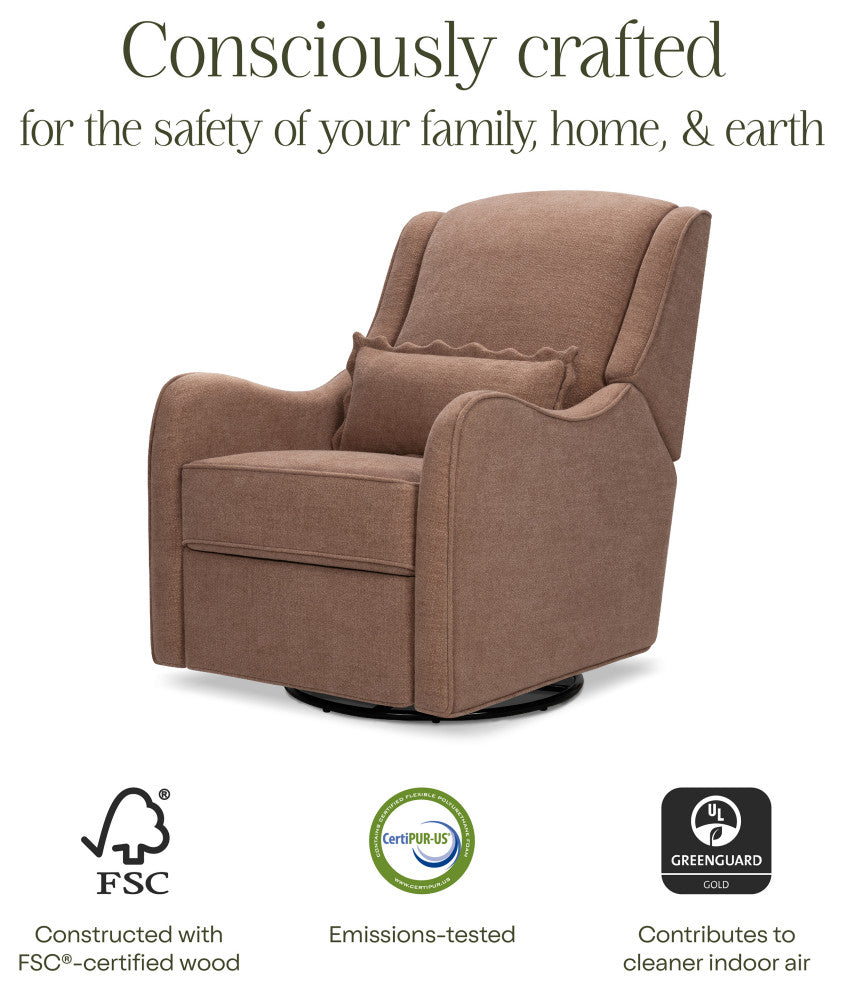 Devon Recliner and Swivel Glider, Performance Dusty Rose Eco-Basketweave
