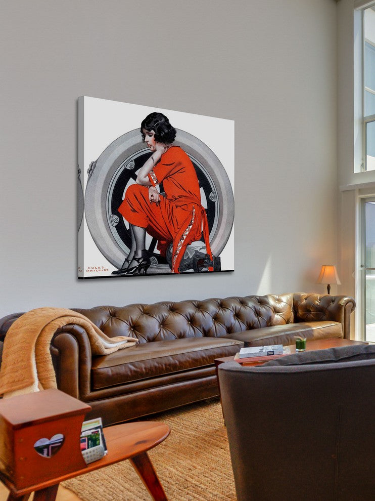 "Flat Tire" Painting Print on Wrapped Canvas