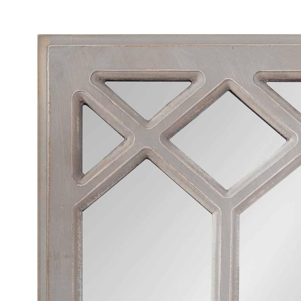 Gramlock Wood Wall Mirror, Gray, 13x48