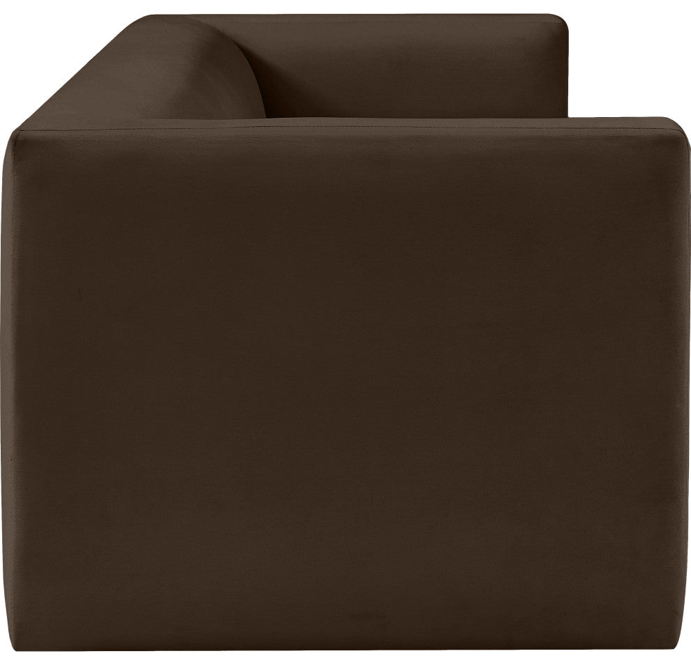 Henson Velvet Upholstered Sofa, Brown