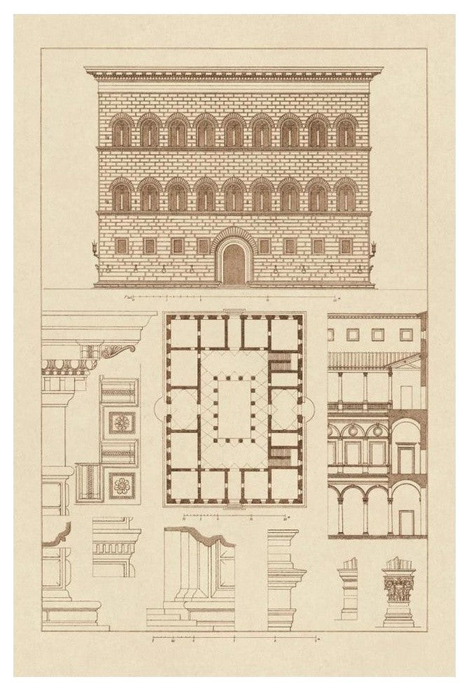 "Palazzo Strozzi at Florence" Digital Paper Print by J. Buhlmann, 14"x20"