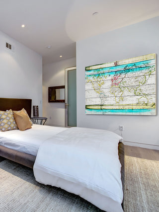 "Jet Setting" Painting Print on White Wood, 45"x30"