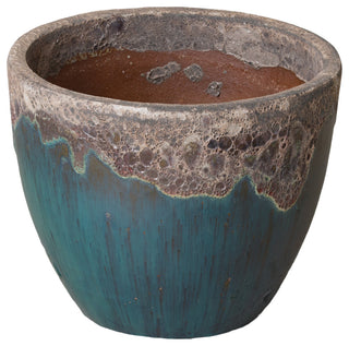 Round Planter 3rd Round Reef/Teal 15x12