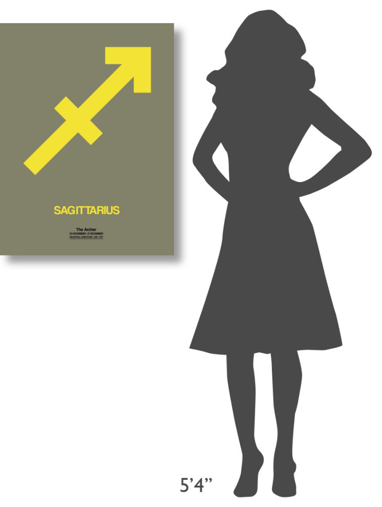"Sagittarius Zodiac Sign Yellow" Fine Art Print