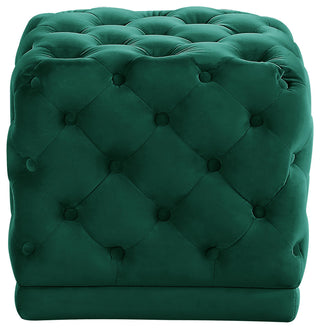 Stella Velvet Upholstered Ottoman/Stool, Green