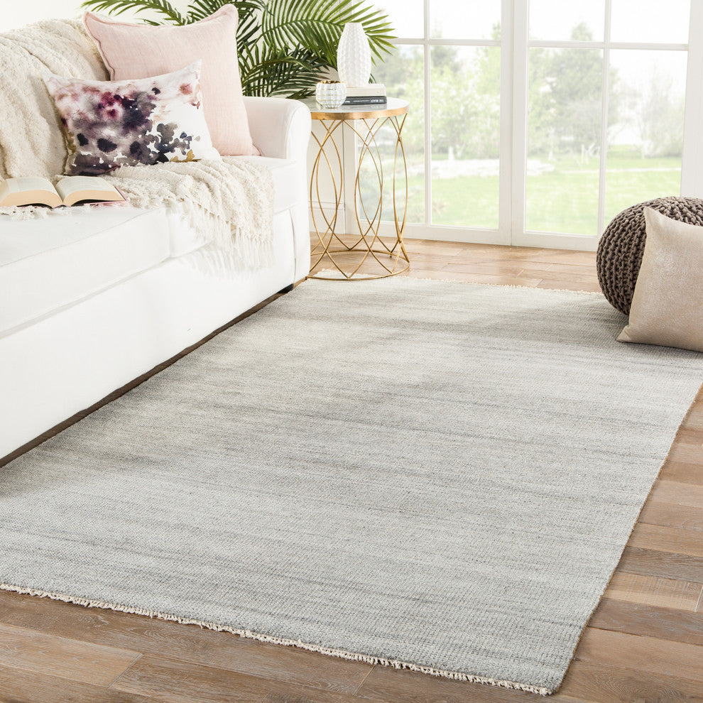 Jaipur Living Origin Knotted Solid Light Gray Area Rug, 10'x14'