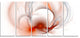 Red Fractal Galactic Nebula, Abstract Wall Art Canvas, 60"x28", 5 Panels