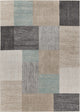 5" x 7" Beige and Black Modern Blocks Area Rug