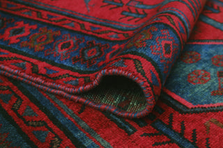 Fine Vintage Distressed Bryce Red/Blue-Gray Runner, 3'2x10'1