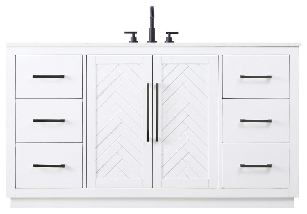 Home Living 60" Single Bathroom Vanity, White