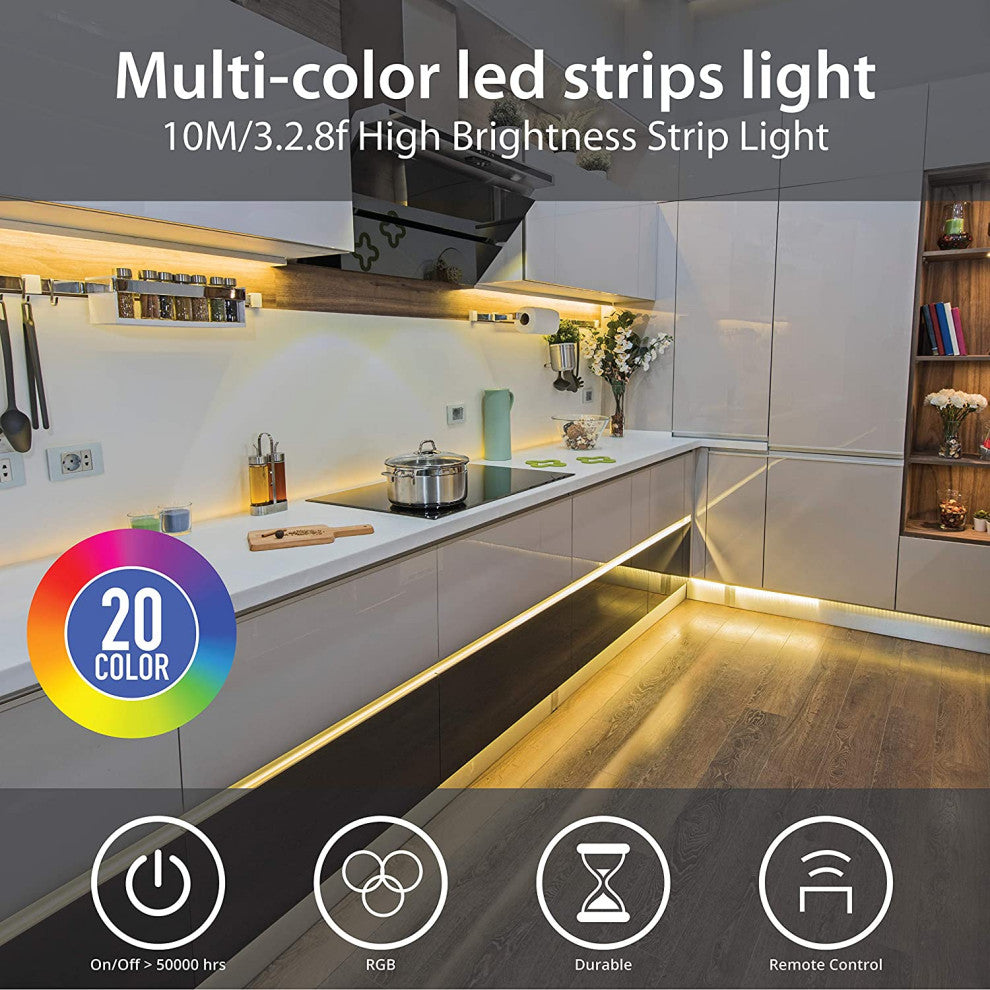 WBM Smart Remote Control Led Strip Light With 24 Key, RGB Led Strip Light 16 ft.