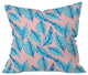 Lisa Argyropoulos Blue Leaves Pink Throw Pillow