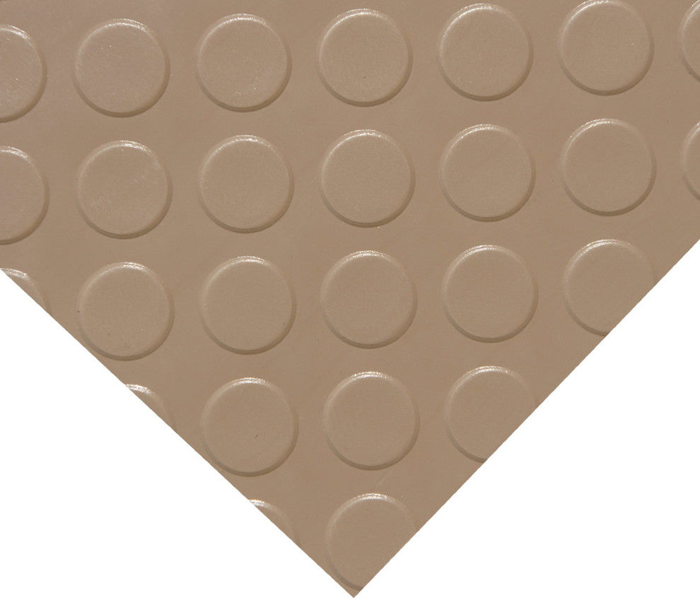 Rubber-Cal Coin-Grip Metallic PVC Flooring, Beige, 2.5mm, 4'x7'