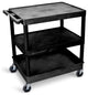 Luxor 3-Shelf Large Black Tub Cart