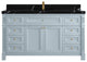 Paris 60" Single Sink Bathroom Vanity, Blue Heather 2" Calacatta Black