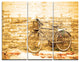 "Vintage Bicycle against Brown Wall" Metal Wall Art, 3 Panels, 36"x28"