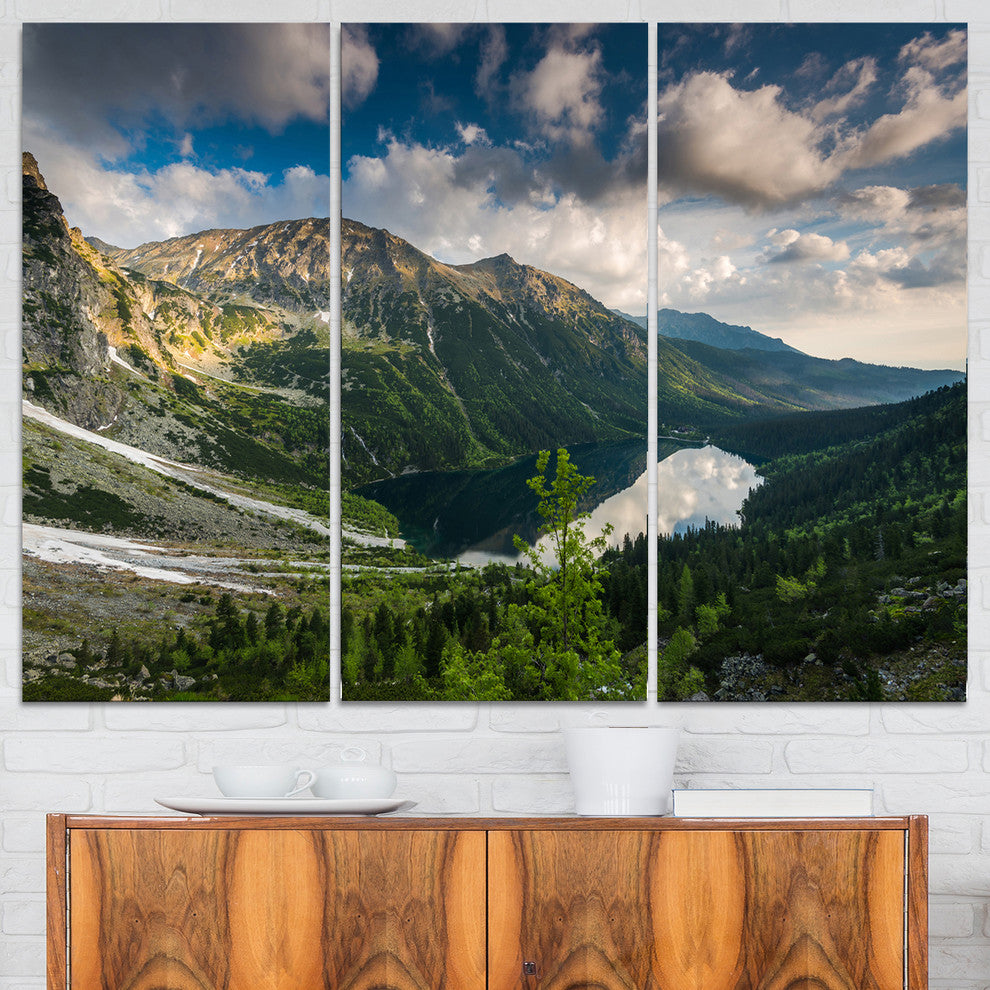 "Summer at Polish Tatra Mountains" Art Print Canvas, 3 Panels, 36"x28"