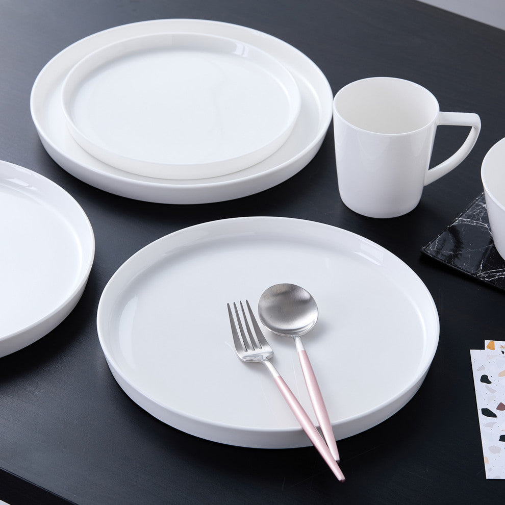 Stone Lain Madeline Bone China 16 Piece Dinnerware Set, White